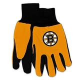 NHL Boston Bruins Mechanical / Gardening / Work / Utility Glove With 3D Logo ... (Yellow on Black)