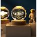 3D Planet Crystal Ball with Wooden Base 3D Crystal LED Night Light Space Galaxy Crystal Ball 3D Engraved Solar System Planets Crystal Ball with LED Light Base Home Decoration by PAKASEPT