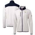 Men's Cutter & Buck White/Navy Georgia Tech Yellow Jackets Big Tall Cascade Eco Sherpa Fleece Full-Zip Jacket