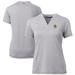 Women's Cutter & Buck Heather Gray Green Bay Packers Throwback Logo Forge Blade V-Neck Polo