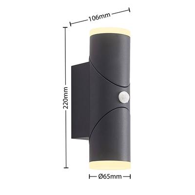 Lindby Aspyn LED-Außenwandleuchte, 2fl, Sensor Image