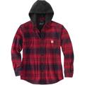 Carhartt Flannel Fleece Lined Hooded Chemise, rouge, taille M