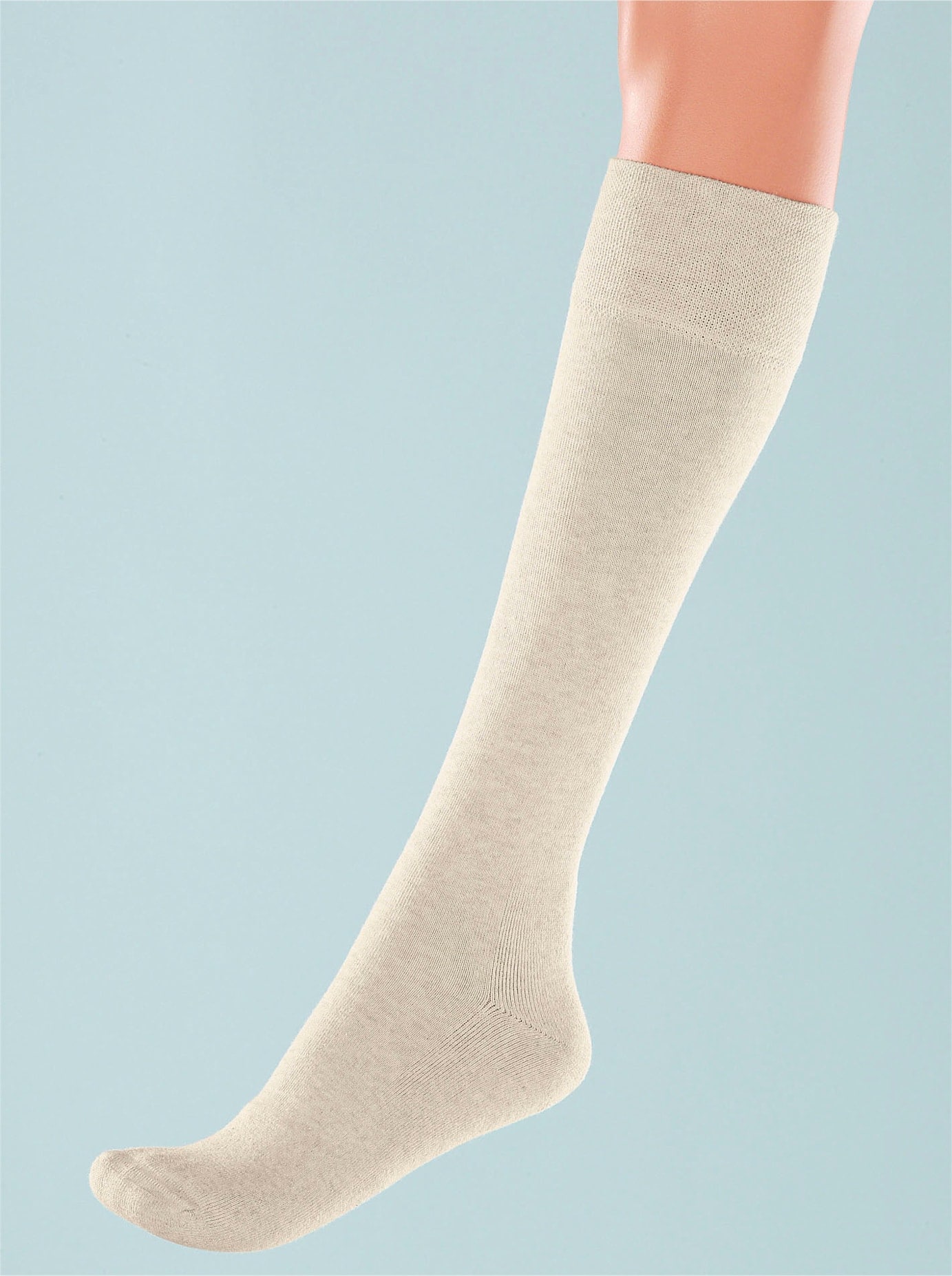 Socken WÄSCHEPUR, Damen, Gr. 3/43, beige, 90% Baumwolle, 8% Polyamid, 2% Elasthan, Socken Image