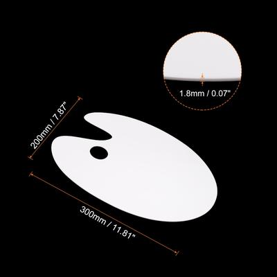 7.9x11.8 Paint Tray Palette Oval Acrylic Paint Pallet with Thumb Hole White 3pcs - 3 Pack