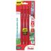Pentel BL107BP3B 0.7 mm Red Needle Point Gel Pen 3 Count Pack of 6
