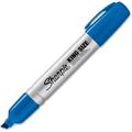 Sharpie King-Size Permanent Markers Chisel Marker Point Style - Blue - Silver Aluminum Barrel - 12 / Dozen