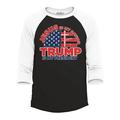 Shop4Ever Men s Jesus is My Savior Trump is My President Raglan Baseball Shirt Large Black/White
