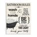 Stupell Industries Rustic Bathroom Rules Sign Wash Hands Typography Wood Wall Art 10 x 15 Design by Kim Allen