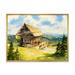 Designart Old Cottage At Summer With Peaceful Landscape Traditional Framed Canvas Wall Art Print