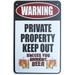 No Trespassing Sign Warning Private Property Keep Out Unless You Brought Beer 8 inch by 12 inch Metal Private Property Signs Funny Sign