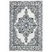 Grey Polyester Rug 4X6 Persian Hand Knotted Oriental Medallion Room Size Carpet