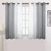 Goory Sheer Curtains Voile Grommet Ombre Semi Sheer Curtains for Bedroom Living Room Set of 2 Curtain Panels 52 x 63 Inches Long Gray Gradient