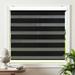 Biltek Cordless Zebra Window Blinds with Modern Design - Roller Shades w/ Dual Layers - Solid & Sheer Shades for Transparency / Privacy - Great for Home Office Kitchen Bathroom - Black 69 W X 72 H