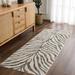 Hauteloom Ecorse Animal Zebra Print Hallway Entryway Bedroom Kitchen Runner Rug - Distressed Faded Style - Cream Black White Beige Grey - 2 7 x 7 3