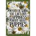 Daisy Flower Flat Canvas Wall Art Print Whoever Said You Can t Buy Happiness Forgot About Puppies Funny Hanging Wall Sign Large 16 x 12 Inch Decor Funny Gift