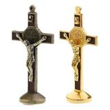 2x Alloy Crucifix Jesus Statue Figurine Perfect Gifts For Car Home Chapel Decoration