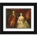 George Knapton 24x20 Black Ornate Framed Double Matted Museum Art Print Titled: A Man and a Woman Possibly of the Missing Family of Little Park House Wickham Hampshire