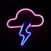 1111Fourone Cloud and Lightning Neon Signs Hanging Neon Light Sign LED Neon Light Wall Decor Battery or USB Powered Neon Sign for Bedroom Bar Party