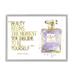 Stupell Industries Beauty Begins Designer Quote Purple Glam Perfume Bottle Framed Wall Art 14 x 11 Design by Amanda Greenwood