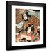 Utagawa Kunisada (Toyokuni III) 14x18 Black Modern Framed Museum Art Print Titled - Fujiwara No Tokihira and Toneri Matsuomaru from the Play Sugawara Denju Tenari Kagami (Mid-19th Century)