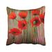 WinHome Colorful Lovely Watercolor Poppies Polyester 18 x 18 Inch Square Throw Pillow Covers With Hidden Zipper Home Sofa Cushion Decorative Pillowcases