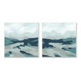 Stupell Industries Cloudy Blue Mountain Scene Abstract Landscape Design 12 x 12 Design by June Erica Vess