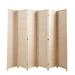 Hassch 6 Panel Privacy Screen Room Divider Partition 5.58 Ft Tall Privacy Wall Divider Folding Wood Screen Natural
