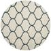 SAFAVIEH Hudson Arline Plush Geometric Shag Area Rug Ivory/Slate Blue 9 x 9 Round