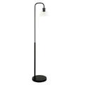 Modern Metal Arc Floor Lamp with Clear Glass Shade