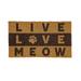 Evergreen Live Love Meow Indoor Outdoor Natural Coir Doormat 1 4 x2 4 Multicolored