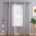 Sheer Curtains Long for Living Room Bedroom Bathroom Curtain Window Grommet Voile Drapes Stripe Farmhouse Curtains Faux Linen Window Treatments Semi Curtain Dark Grey 52 X84 2 Panels