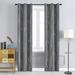 CUH Blackout Luxury Thermal Insulated Window Curtain Foil Print Bedroom Panel Drapes Privacy Energy Efficient Room Curtains Grey 52 x 63 inch