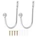 Curtain Holdbacks Wall Mounted Curtain Tieback Hooks Metal Decorative Window Drapery Holder Curtain Hook Silver