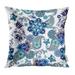 YWOTA Blue Oriental Paisley Pattern Floral Traditional Canvas Vintage Able Pillow Cases Cushion Cover 16x16 inch