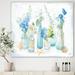 DESIGN ART Designart Cottage Florals I Farmhouse Premium Canvas Wall Art - Blue 20 in. wide x 12 in. high