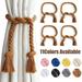 4PCS Rope Curtain Tiebacks Natural Cotton Woven Curtain Holdback Curtain Decorative Holdbacks for Village Rural Boho Style Drapery Tieback