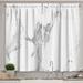 Ambesonne Marble Print Kitchen Curtains Natural Texture 55 x45 Grey White Dust