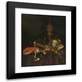 Abraham van Beyeren 20x24 Black Modern Framed Museum Art Print Titled - Still Life with Lobster and Fruit (Probably Early 1650s)