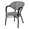 Furniture of America Tidez French Aluminum Patio Arm Chair in Black (Set of 2)