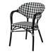 Furniture of America Tidez French Aluminum Patio Arm Chair in Black (Set of 2)