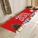 Christmas Runner Rug Red Pattern with Christmas Elements Runner Rug Floor Mat Non-Skid Kitchen Rug Soft Absorption Area Rug for Bathroom Entryway Hallway Dining Living Room 23.6 x 70.8