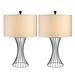 Bestco Industrial Table Lamp Set of 2 with Modern Wire Vase Bases & Beige Drum Shades