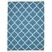 Dhurrie Blue Wool Rug 4 X 7 Modern Moroccan Trellis Room Size Carpet