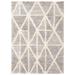 Chaudhary Living 4 x 5.5 Gray and Off White Abstract Rectangular Shag Area Throw Rug