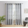 THD Harley Faux Linen Textured Semi Sheer Privacy Sun Light Filtering Transparent Window Grommet Short Thick Curtains Drapery Panels - Set of 2