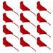 12pcs Christmas Bird Red Simulation Bird Artificial Red Cardinal Birds Clip Christmas Cardinal Birds Clip for Christmas Tree Ornament Decoration