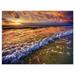 Design Art Beautiful Sunset with White Waters Photographic Print on Wrapped Canvas