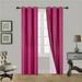 K34 Hotel Quality Silver Grommet Top Faux Silk 1 Panel Hot Pink Solid Thermal Foam Lined Blackout Heavy Thick Window Curtain Drapes Grommets 84 Length