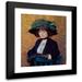 William James Glackens 15x17 Black Modern Framed Museum Art Print Titled - Woman with Green Hat (C. 1909)