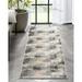 Well Woven Lellit Grey Golden Rust Abstract Geometric Squares Runner Rug 2 3 x 7 3